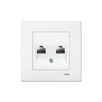 Viko Karre Beyaz İkili Data Prizi (2 x RJ45 CAT6) Çerçeve Dahil 90967079