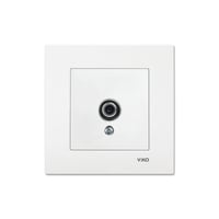 Viko Karre Beyaz Uydu Prizi F Konnektörlü Geçişli (10dB) Çerçeve Dahil 90967038