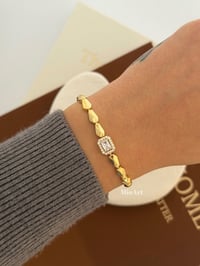 Baget Taşlı Gold Bileklik