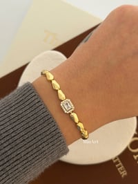 Baget Taşlı Gold Bileklik