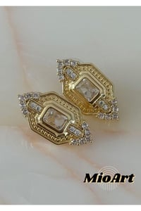 Baguette Design Üçgen Taş Çelik Serenay Sarıkaya Kombin Küpe