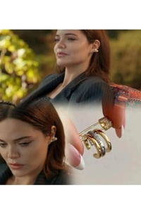 Çelik Çengel İğneli Taşlı Kıkırdak Küpe Earcuff