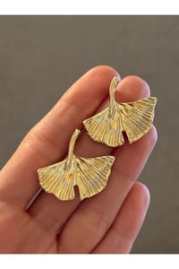 Ginkgo Biloba Yaprağı Detaylı Şık Kadın Bijuteri Küpe