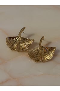 Ginkgo Biloba Yaprağı Detaylı Şık Kadın Bijuteri Küpe