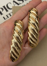 Gold Büyük Sarmal Tasarım Küpe