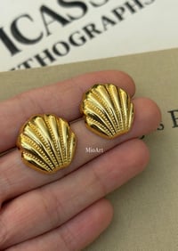 Gold Deniz Kabuğu Tasarım Küpe
