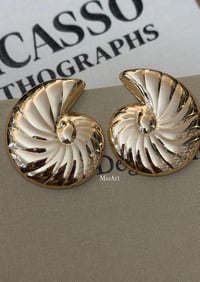 Gold Salyangoz Tasarım Küpe