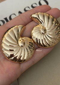 Gold Salyangoz Tasarım Küpe