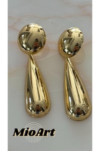 Gold Silver Bombeli Kalp Küpe