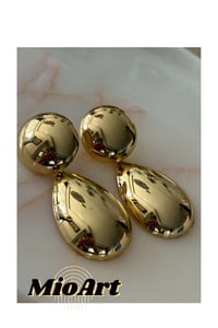 Gold Silver Bombeli Kalp Küpe