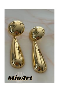Gold Silver Bombeli Kalp Küpe