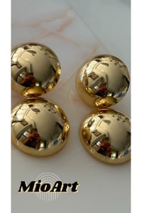 Gold Silver Bombeli Kalp Küpe