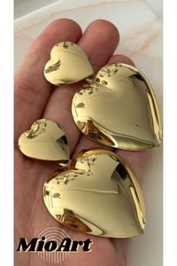 Gold Silver Bombeli Kalp Küpe