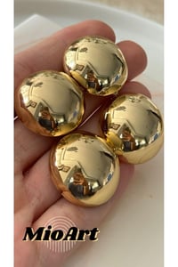 Gold Silver Bombeli Kalp Küpe
