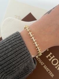 Gold Taşlı Çelik Bileklik