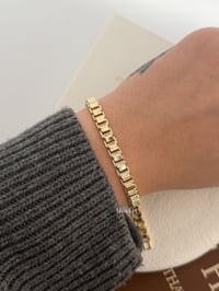 Gold Taşlı Tasarım Çelik Bileklik