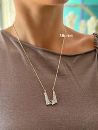 Gold Taşlı Tasarım Kolye