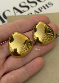 Gold Üçgen Tasarım Küpe
