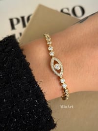 Göz Taşlı Gold Bileklik