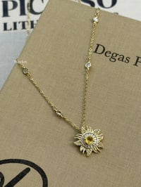 Güneş Taşlı Gold Kolye