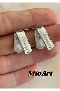 İncili Tasarım Silver Küpe