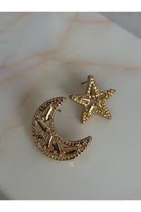 Kadın Ay Yıldız Model Farklı Şık Türkiye Küpe