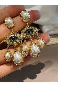 Kadın Çelik Yeşil Renkli Eyes Göz Küpe
