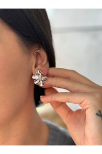 Kadın Flora Taşlı Çiçek Küpe