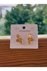 Kadın Flora Taşlı Çiçek Küpe