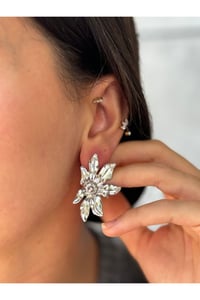 Kadın Flower Çiçek Gold Küpe