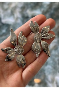 Kadın Flower Çiçek Gold Küpe