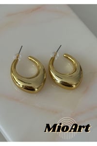 KADIN GOLD C Bombeli Hafif Halka Küpe