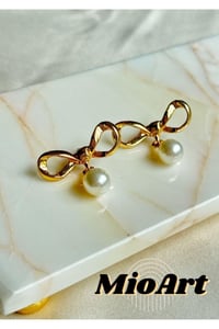 Kadın Gold Fiyonk İncili Küpe