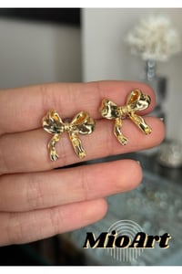 Kadın Gold Fiyonk İncili Küpe