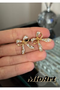 Kadın Gold Fiyonk İncili Küpe