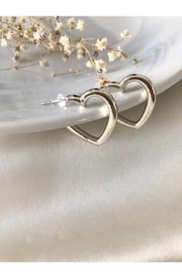 Kadın Silver Kalpli Küpe Seti , Bijuteri Küpe, Kalp Küpe