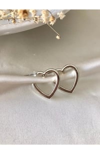 Kadın Silver Kalpli Küpe Seti , Bijuteri Küpe, Kalp Küpe