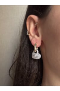 Kadın Taşlı Gold Küpe