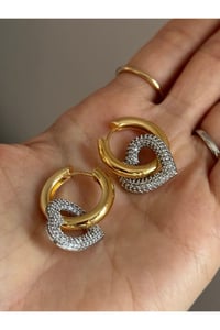 Kadın Taşlı Gold Küpe