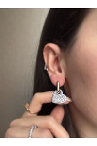 Kadın Taşlı Gold Küpe