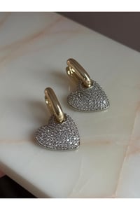 Kadın Taşlı Gold Küpe