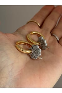 Kadın Taşlı Gold Küpe