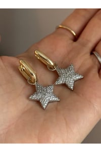 Kadın Taşlı Gold Küpe