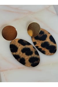 Kadın Yeni Sezon Geometrik Leopar Küpe