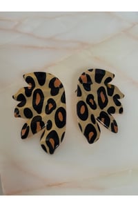 Kadın Yeni Sezon Geometrik Leopar Küpe
