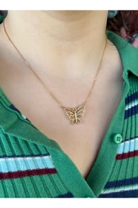 Kadın Zirkon Taşlı Kelebek Model Kolye