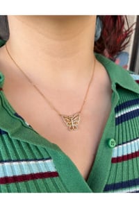 Kadın Zirkon Taşlı Kelebek Model Kolye