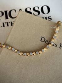 Kalp Taşlı Gold Bileklik
