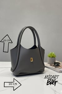 Kilit Detaylı Tote Mini El Ve Omuz Çantası