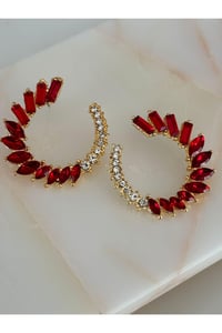 Kristal Taşlı Parlak Şık Küpe
